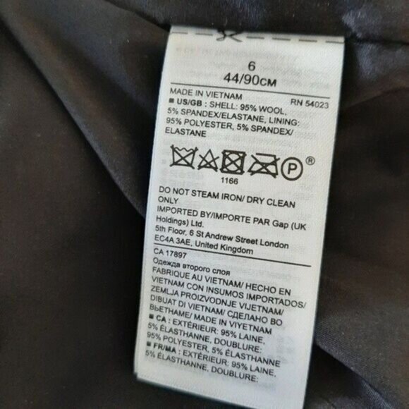 BANANA REPUBLIC Long & Lean Blazer Light Grey Ruffle Sz 6 - Picture 8 of 8